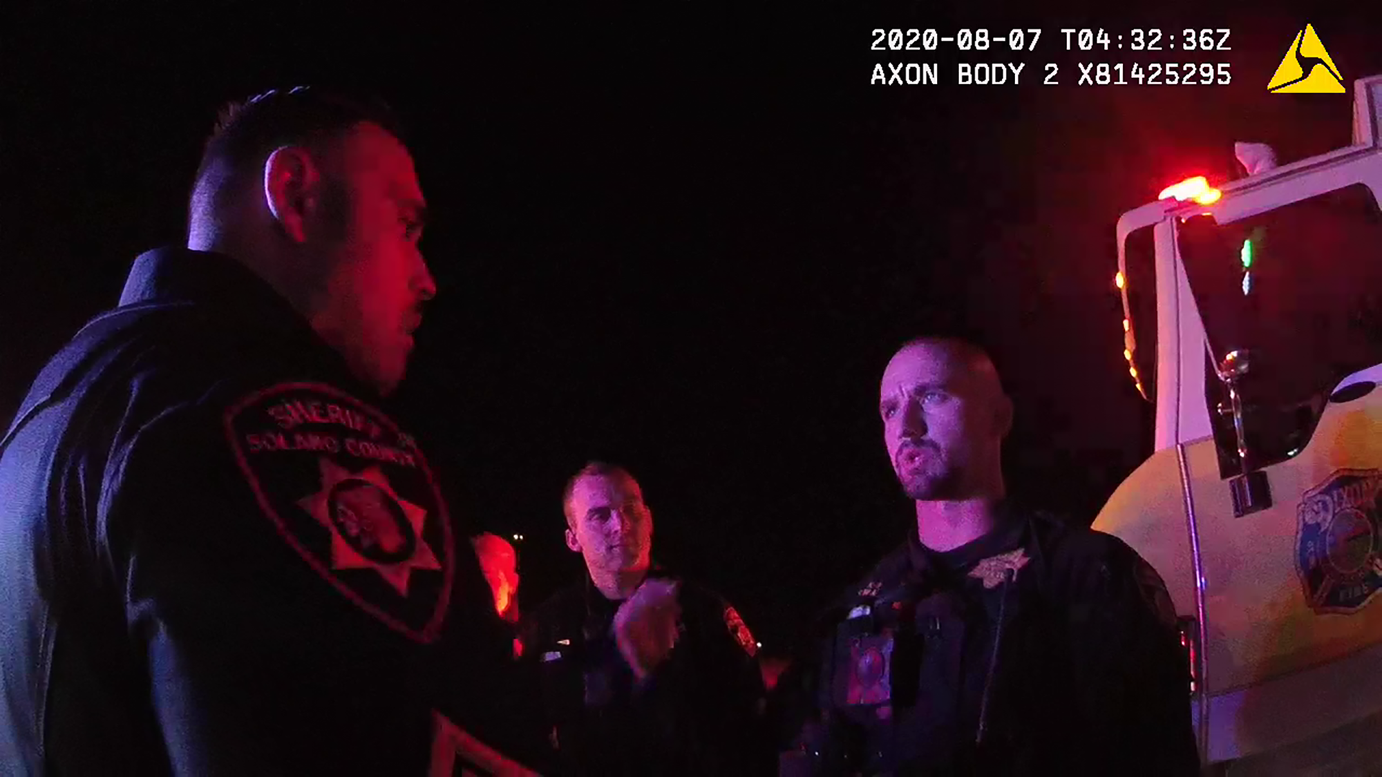 Deputy Dalton McCampbell, right, discusses the arrest of Nakia Porter in body camera video.