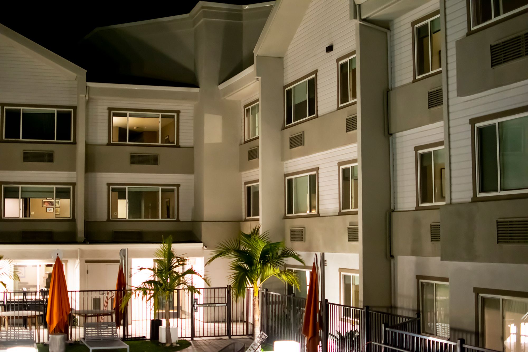 The courtyard at the Hampton Inn in Vallejo. 