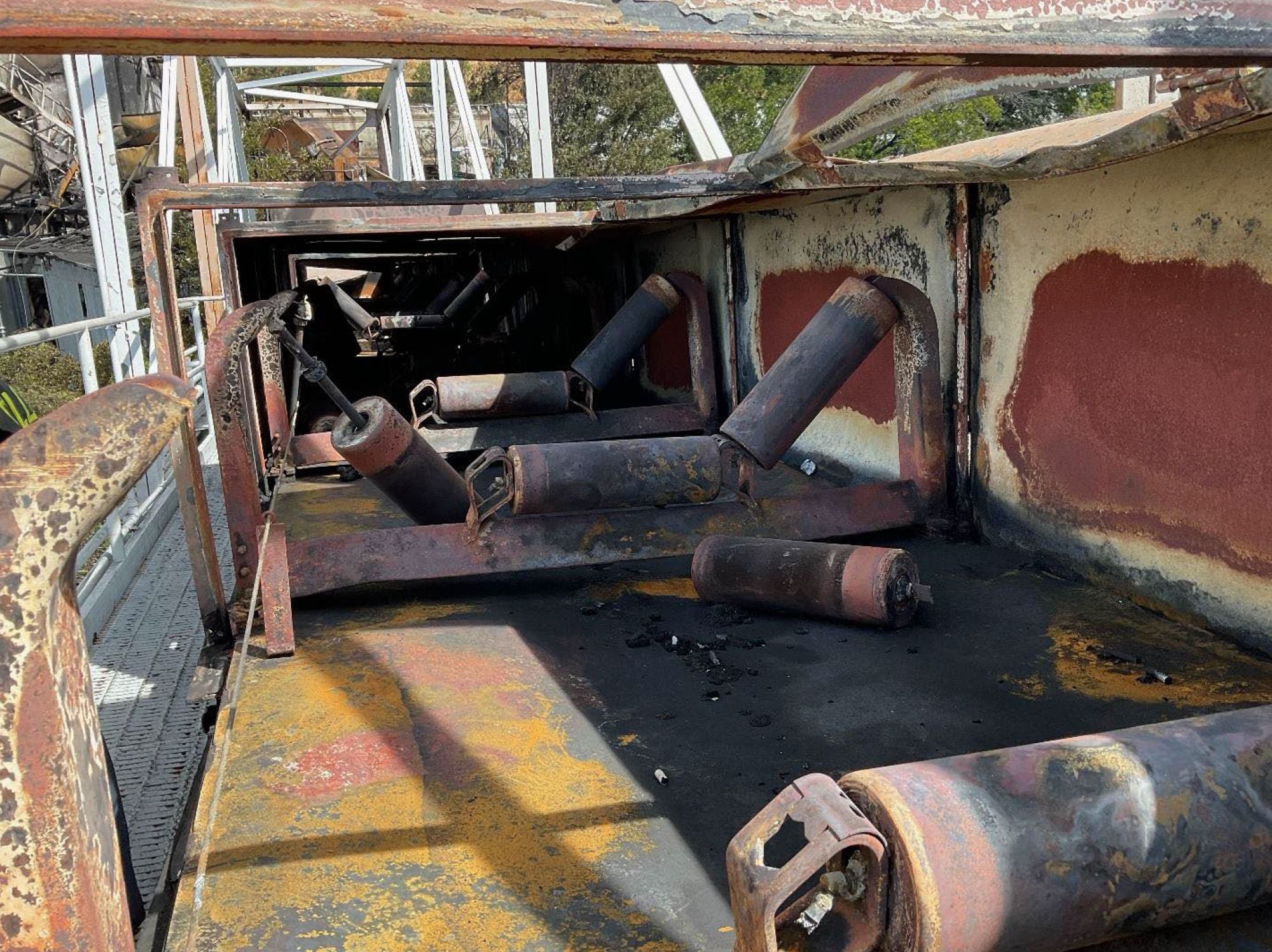 A damaged conveyer at the Port of Benicia, believed to be the origin point of April's fire. 