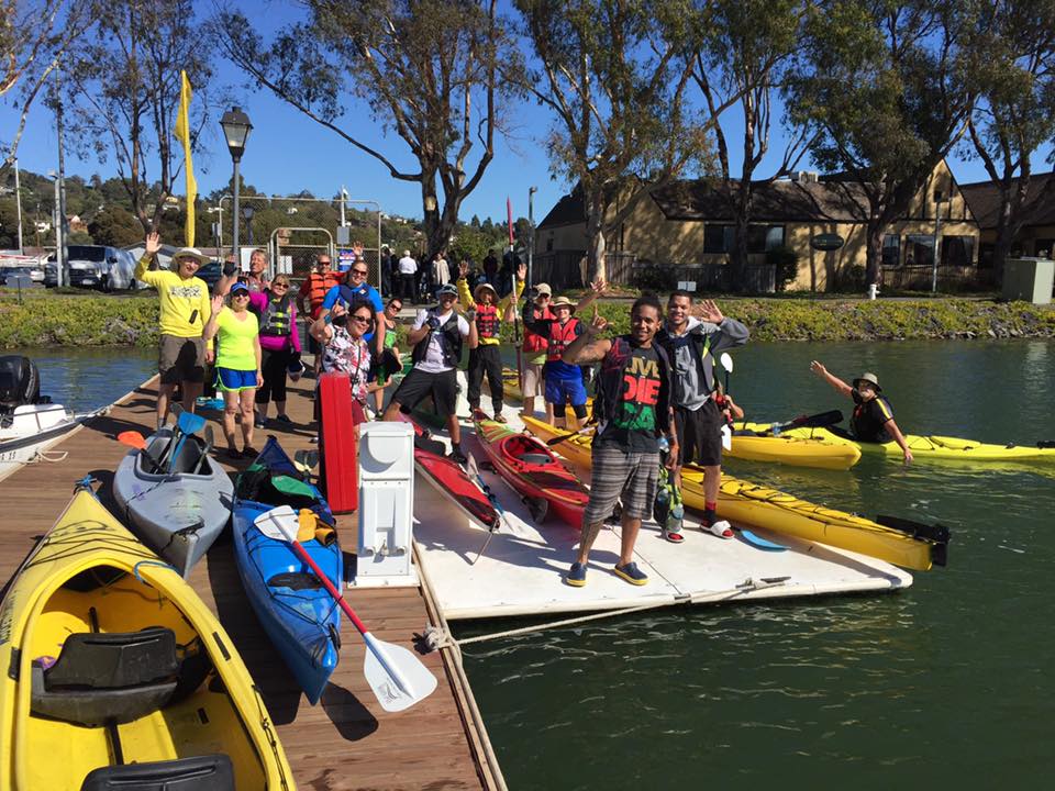 Kayak group at the municipal marina guest dock in 2015. 