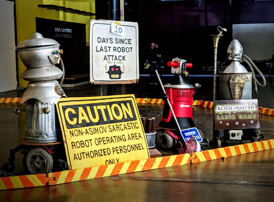 Trash robots created by Vallejo-based Obtanium Works called Robot Rumble 