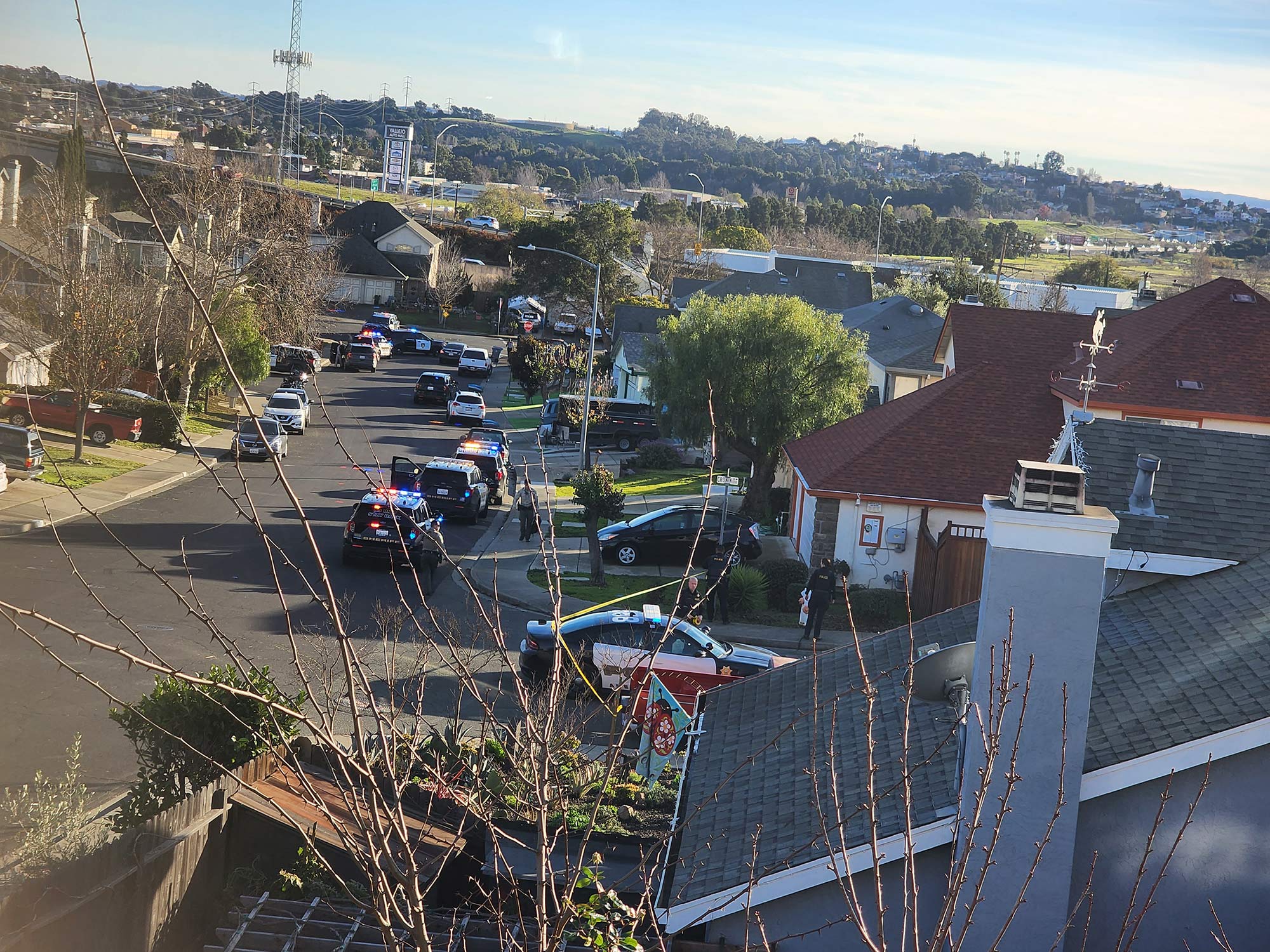 Police swarmed an area of Cronin Drive