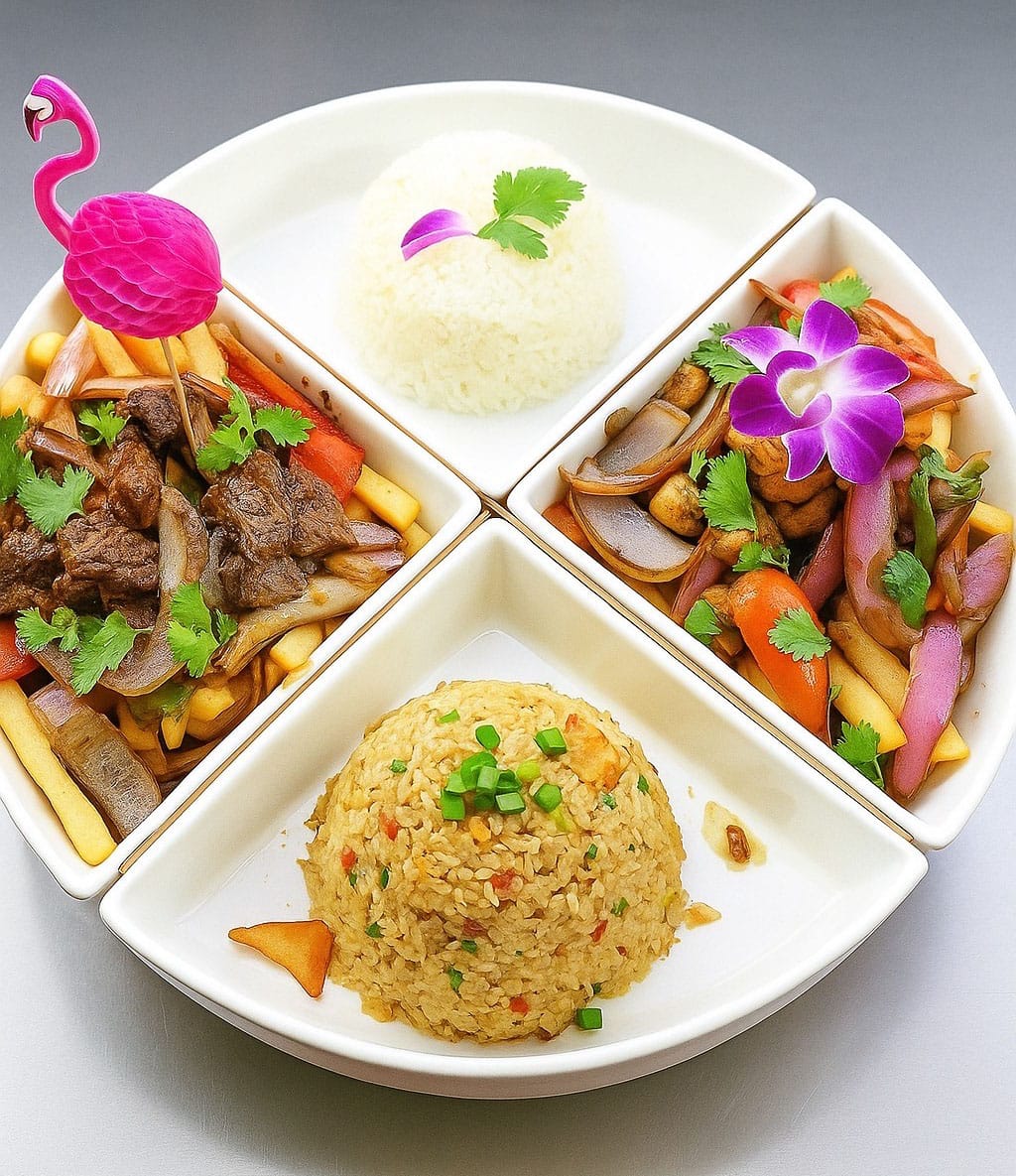 The "my land trio" at Lucky Garden Peruvian Cuisine.