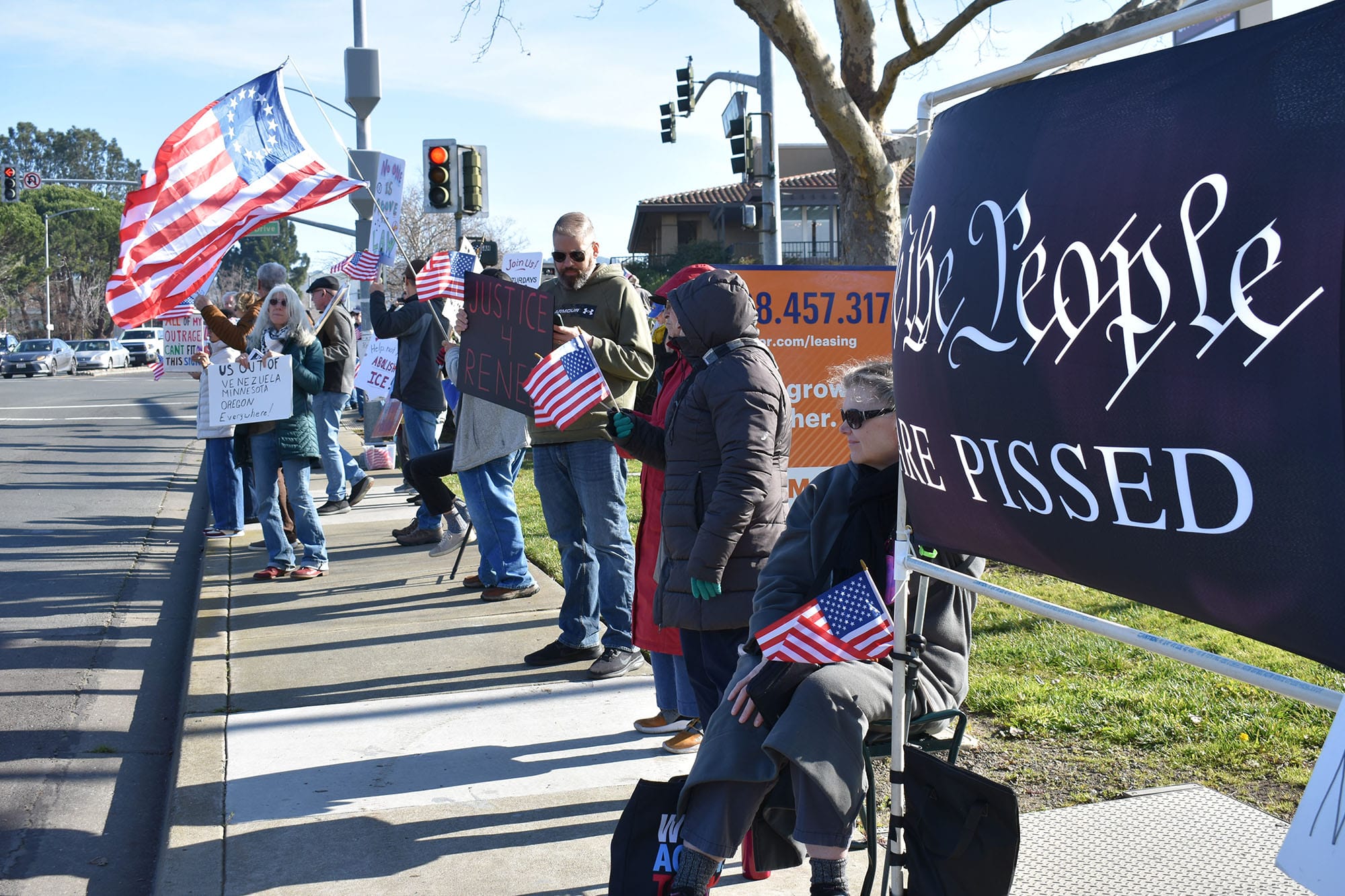 On anniversary of inauguration, Vallejo, Benicia protestors express frustration over Trump Administration