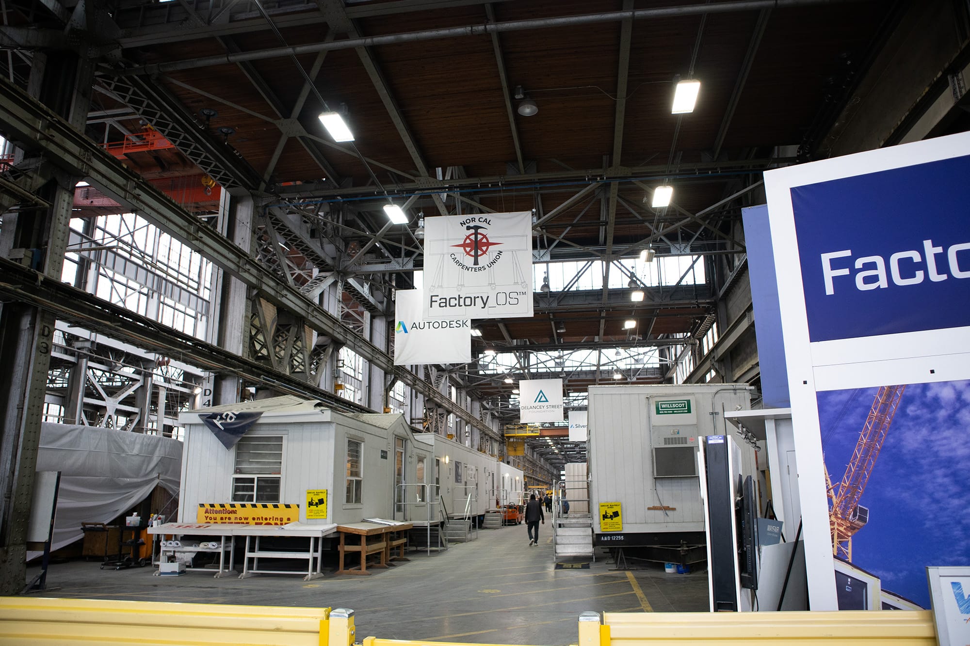 The interior of the Harbinger Production factory on Mare Island.