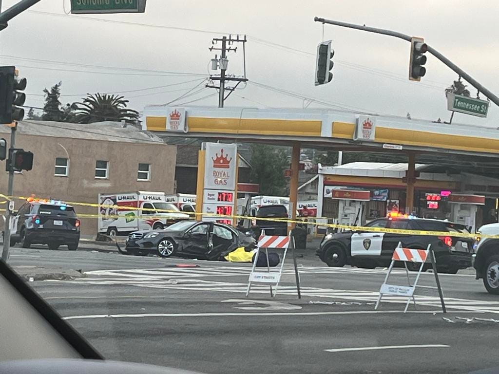 One killed, five injured in Vallejo police pursuit