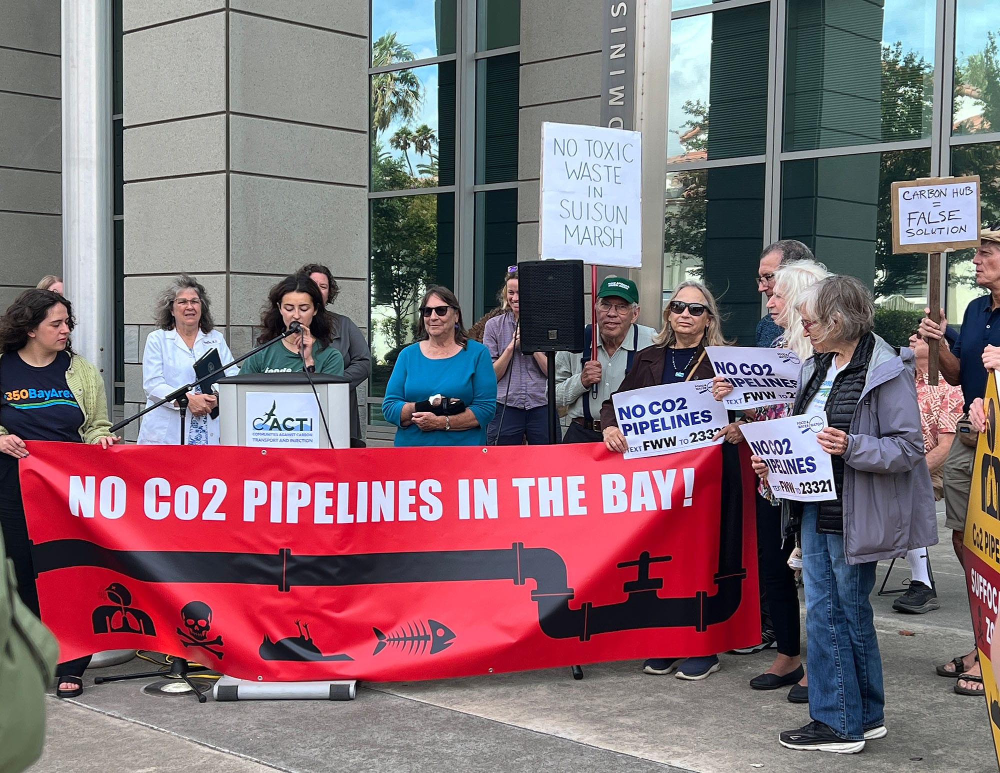 Environmental groups rally against proposed carbon dioxide pipeline in Solano County