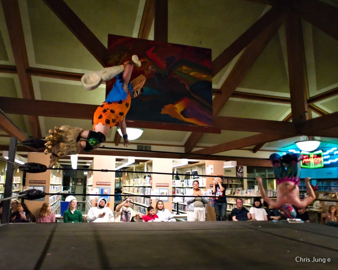 Wrestlers hit the stacks at Vallejo’s John F. Kennedy Library